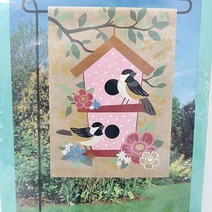 Meadow Creek Flag‎ Indoor Outdoor Chickadee Dot Birdhouse New